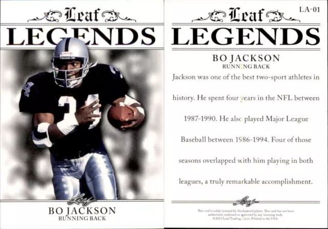 2023 Leaf Legend Bo Jackson #LA-01 Oakland Raiders