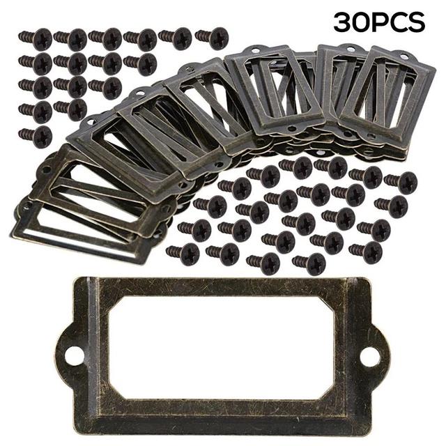 Cassetto Etichette Sostegno for Nome Piatti Gioie Scatola Kit Set con Viti Nuovo