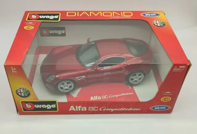 Alfa Romeo 8C Competizione 1/18 Bburago Diamond ed. Mit Leder Neu Ovp