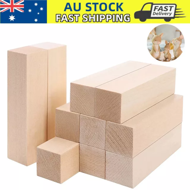 10xUnfinished Basswood Carving Block Natural Soft Wood Carving Block Portable 🍻