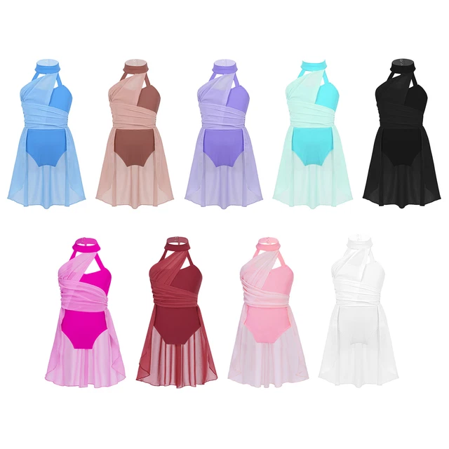 Girl Lyrical Ballet Dance Dress Bodice Caged Back Leotard Contemporary Dancewear