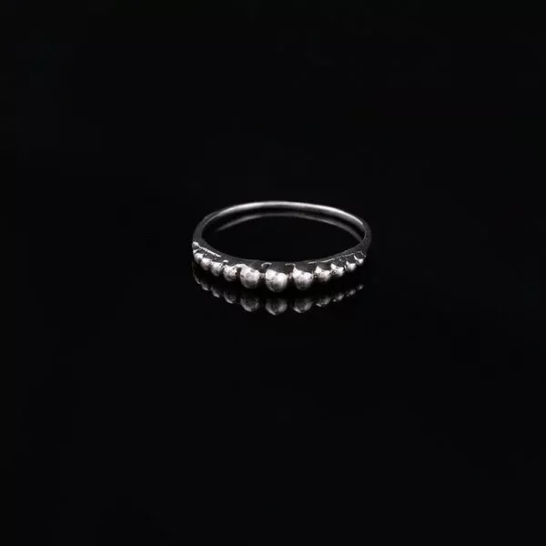 Oxidized Silver Beaded Ring Statement Ring Minimalist Ring  Handmade Women Ring 2