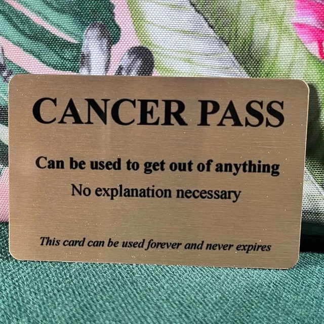 2PCS Never Expires Cancer Pass Creative Gold Card New Cancer Business Card  Men