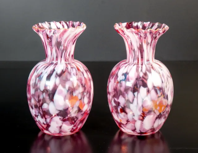 ⚜️ Antique Couple Vases Saint Denis Legras France Période 1890 Liberty Glass Art 2