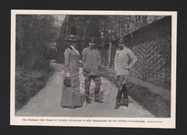 1915 Bilddokument Bildnis Kaiserpaar Deutscher Kronprinz WWI