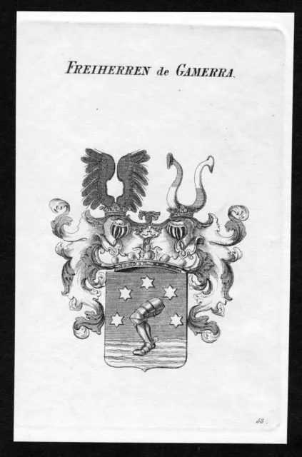 1820 - Gamerra Wappen Adel coat of arms heraldry Heraldik Kupferstich