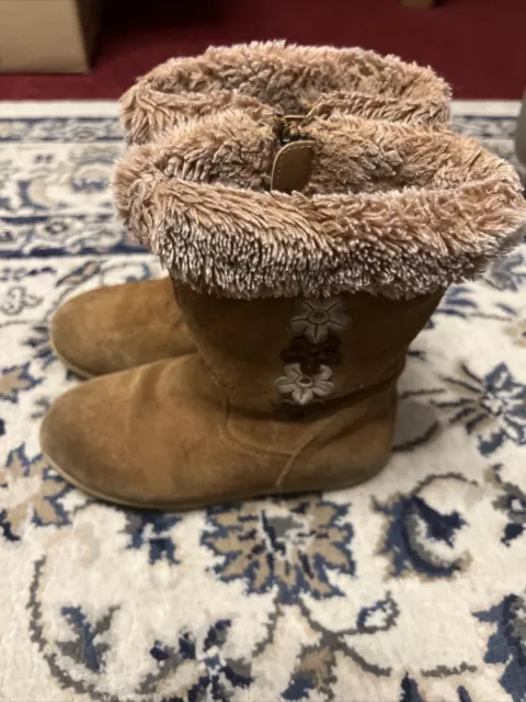 MARKS AND SPENCER Girls Faux Fur Lined Boots UK 11 1 2 BNWT