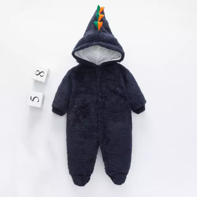 fr Newborn Baby Boy Clothes Plush Long-Sleeves Rompers Cute Cartoon Jumpsuits 2