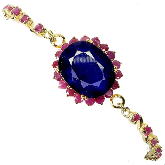Bracelet Argent 925 Tanzanite Naturelle 7x5mm - Bleu Violet - Egemdiamond - Neuf Sans Boîte