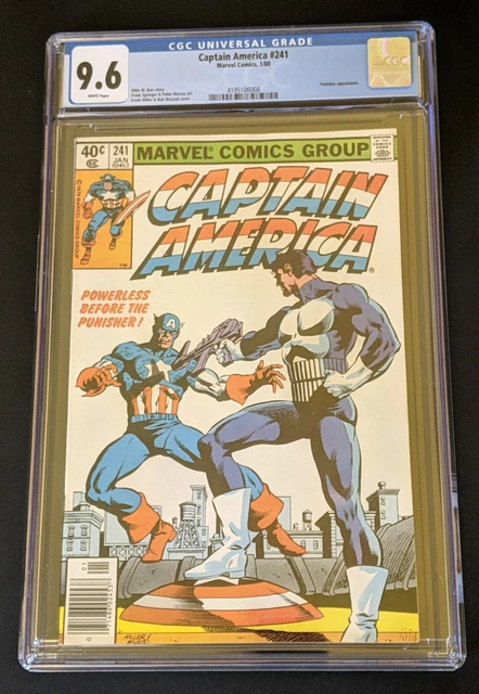 Captain America #241 CGC 9.6/NM+ Wh Pgs Classic 1980 Frank Miller Punisher Cover