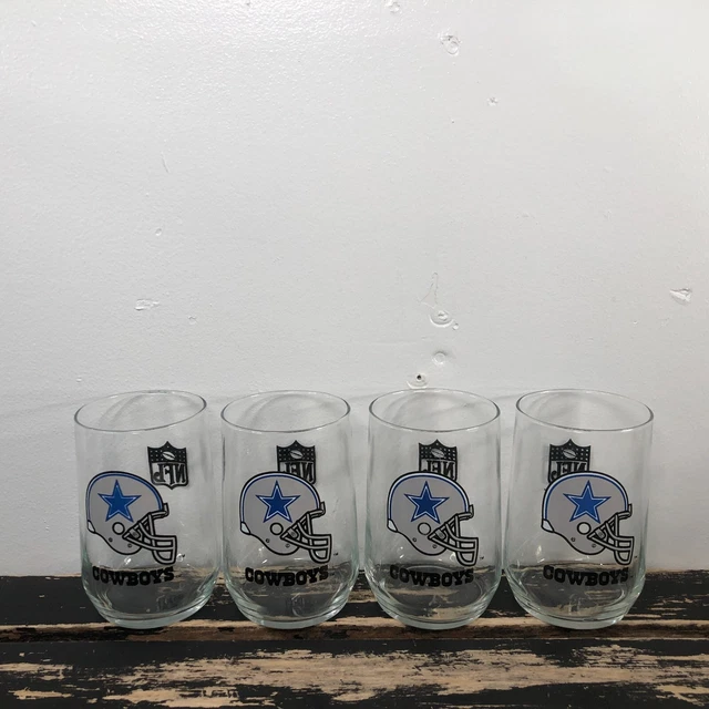 Dallas Cowboys Drinking Glasses Cups Lot Official NFL 1980 Collectible Bundle 4