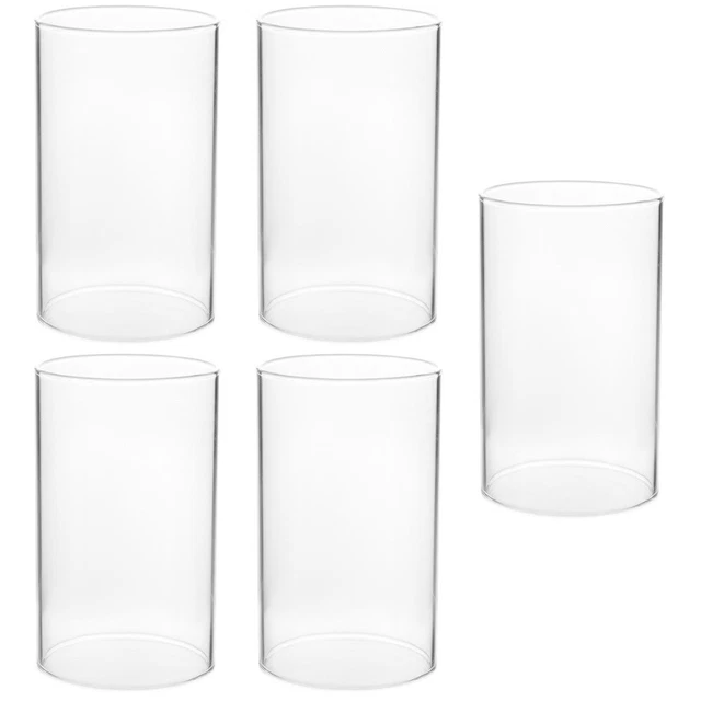 5x Unique Premium Reusable Clear Glass Candle Cover Glass Holder for Home