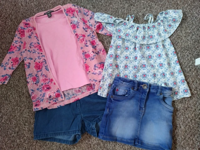 Girls Outfits Bundle Tops,Skirt,Shorts Next,Matalan 4-5 Years