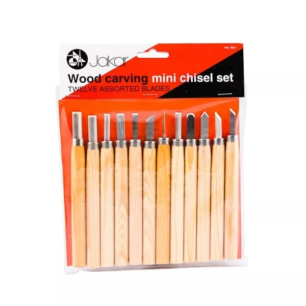 Wood Carving Mini Chisel Set Kit 6/12 Steel Blades Carving Sculpture Whittling