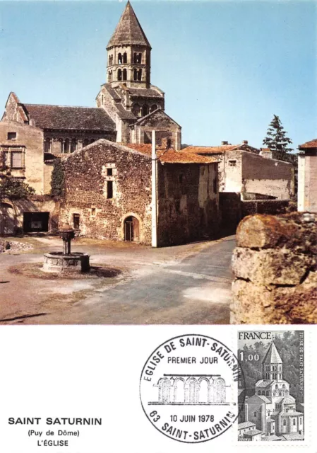Carte Maximum FDC France SAINT SATURNIN Eglise 1978 SAINT SATURNIN