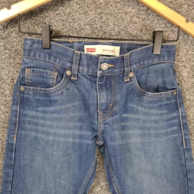 Levis 511 Kids Girls Jeans Size 10 W25 Blue Slim Straight 3