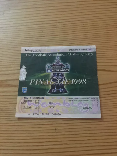 Ticket FA Cup Final 1998 Arsenal v Newcastle United