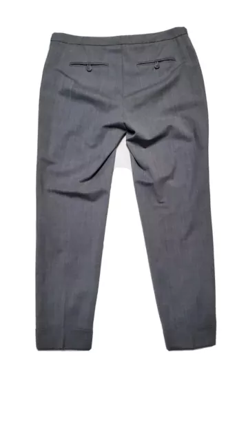 Theory Jin Betoken Cuffed Wool Pants Gray Womens 6 2