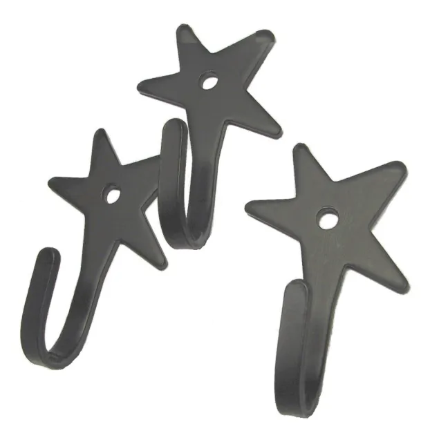 STAR HOOK Solid Wrought Iron Wall Hooks by Piece or Dozen Amish Blacksmith USA