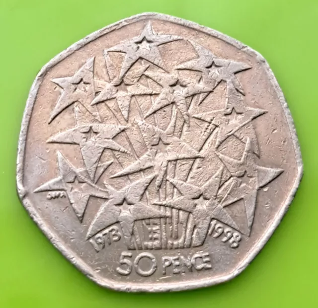 EU 1998 50p coin European Union 50 pence coin Commemorative Fifty Pence coin