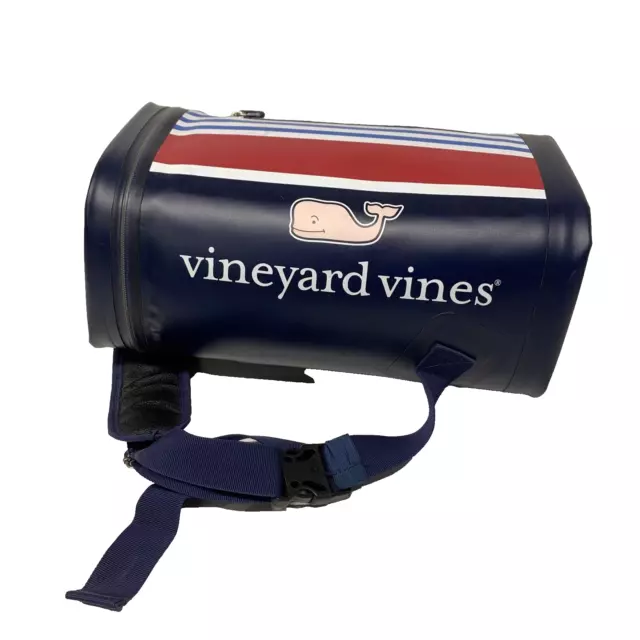 VINEYARD VINES Target Pink Whale Striped 10 Can Insulated Cooler Sling Navy Red