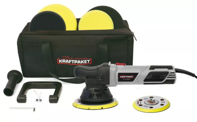 Dino KRAFTPAKET 9mm-900W Exzenter Poliermaschine Stufenlos im XXL-Set 125/ 150mm