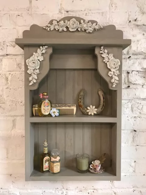Painted Cottage Shabby Chic Hand Made Solid Wood Shelf
