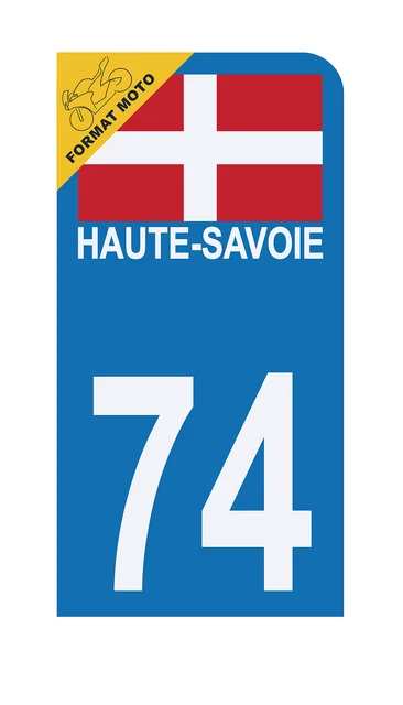 Aufkleber Für Motorrad-Kennzeichen – Moto 73 & Savoyen-Kreuz, 60 X 30 Mm