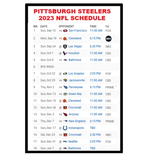 NEW 2023 PITTSBURGH Steelers NFL Football Schedule Fridge 4.49
