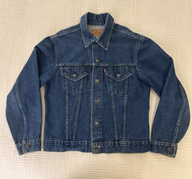 Vintage 1970s Levi’s Type 3 70505 0217 Trucker Denim Jacket Size 40 Made In USA