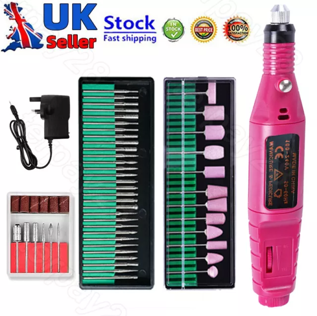 1 Set Electric Nail Drill Machine Manicure Pedicure Portable Nail File Buffer UK