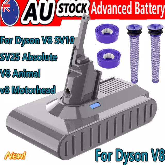 9500mAh Battery or Filter for Dyson V8 Absolute Animal Motorhead Cord-Free SV10