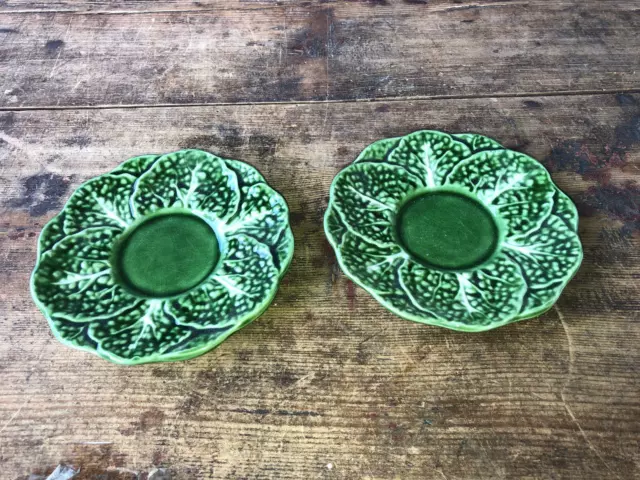lot de 2 sous tasse a café céramique style Vallauris vert french antique pottery