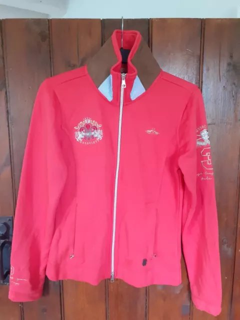 HV Polo Sweat Jacket Ladies Size Medium Red