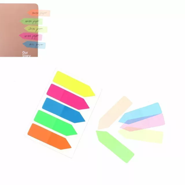 Mixed Neon Sticky Notes Arrow Index Mark Office Tabs Bookmark Stationery