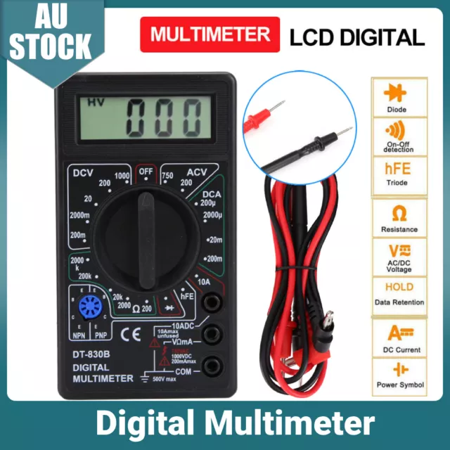 LCD Digital Multimeter AC/DC Electrical Meter Current OHM Multi Tester Voltmeter