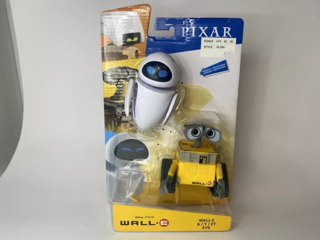 Wall-E & Eve Action Figure Set lot w/ 4" Posable Robots Disney Mattel pixar