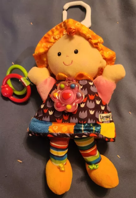 Lamaze Doll Baby Toddler Sensory Toy With Car Seat Clip Colors Crinkle Rattle