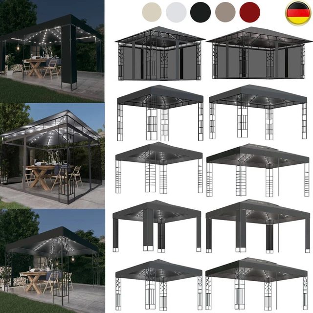 Pavillon mit LED Beleuchtung Garten Pavilon Pavillion Festzelt 4x3m 3X3m