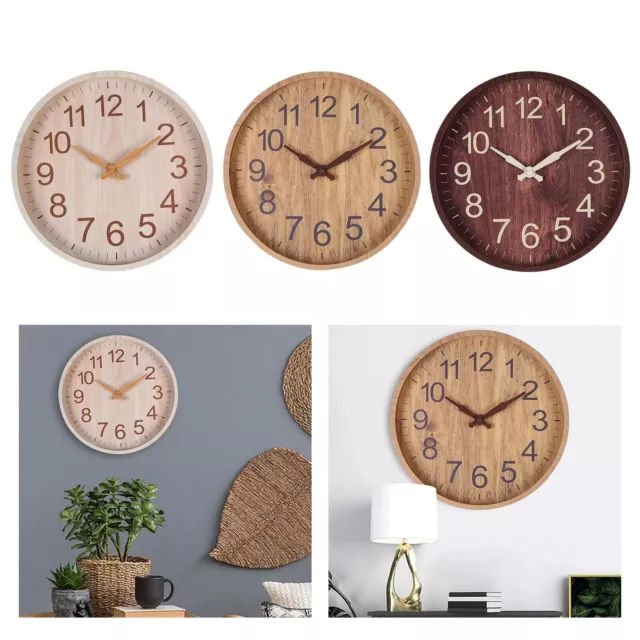 Orologio da parete a muro per cucina casa color legno grande moderno 3 colori