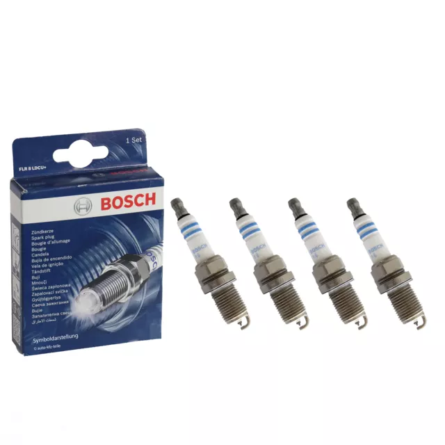 4x BOSCH Zündkerze Zündkerzen 0 242 229 652  HR8DPP15V