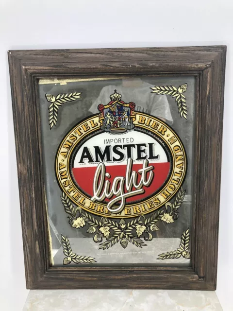 Imported Amstel Light Bier Beer Mirror Sign - Amstel Breweries Holland Advert