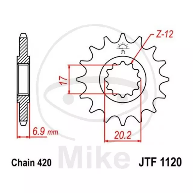 12 Tooth Pinion Step 420 726.97.72 Trigger 50 Sm Competition 2008-2012