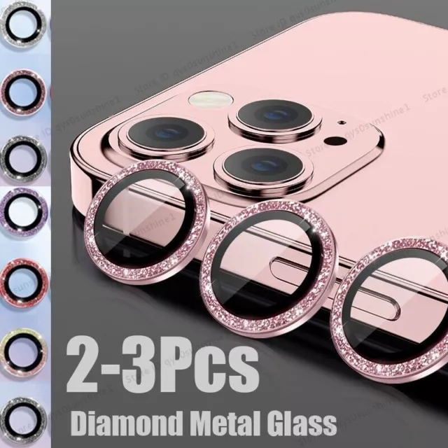 Bling Diamond Camera Len Protector Tempered Glass For iPhone 14 13 12 11 Pro Max