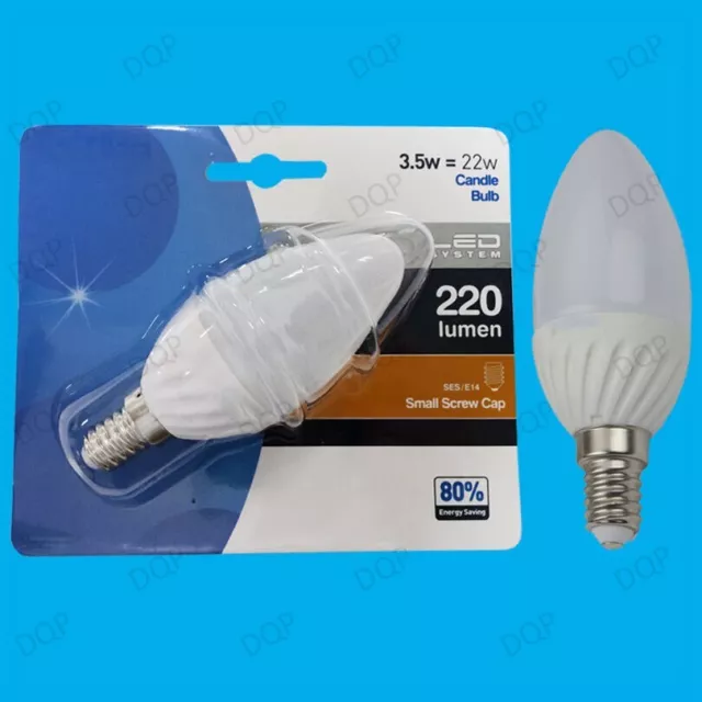 2x 3.5W (=22W) LED Lustre Bougie Ampoule, Ses , E14, Petit Vis Lampe