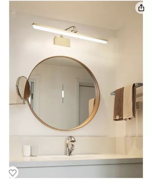 Bathroom vanity light fixture Brushed Brass Arc Arm 24” Long Gold