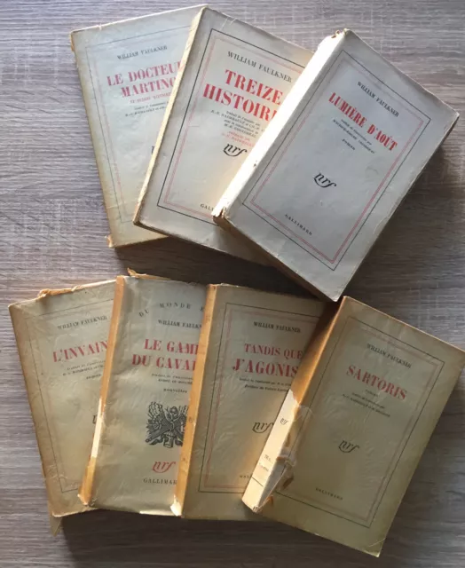 William Faulkner / NRF Gallimard (1938-1951) / Lot de 7 livres