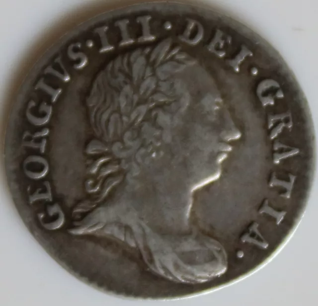 1763 George the 3rd 3 Pence Coin (fdr-31)