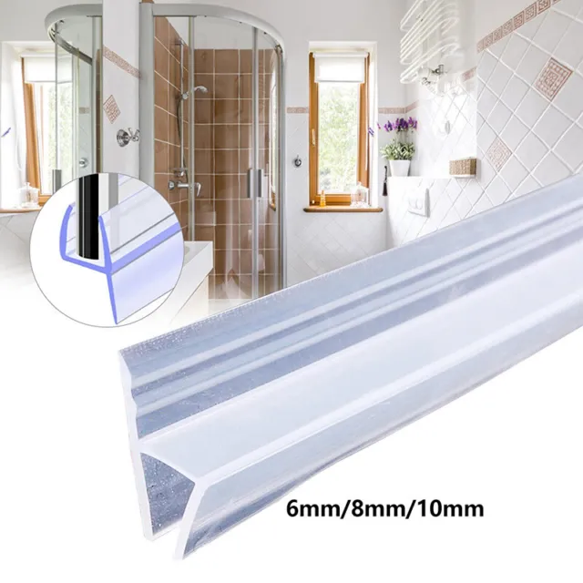 2M Bath Door Shower Screen Enclosure Seal Strip F/H Shape for 6/8/10mm Glass