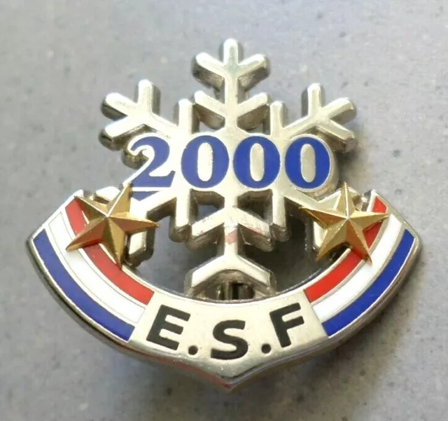 Broche De Ski / Flocon Esf 2 Etoiles 2000 Decat Paris #4 / Insigne Medaille